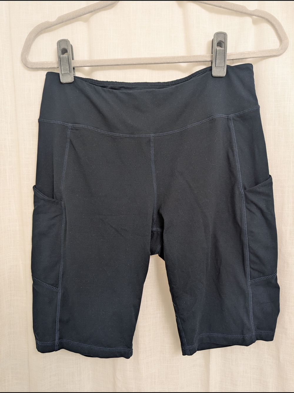 Rae Mode Navy Biker Shorts w/ Side Pockets High Rise Stretch Size L